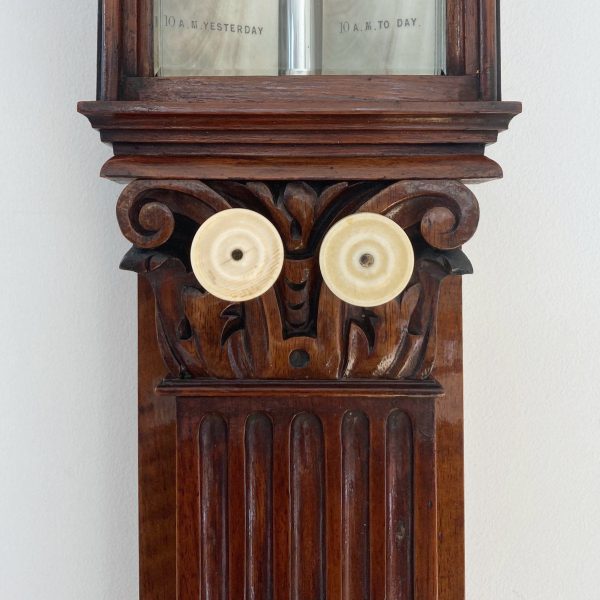 Mid Victorian Carved Walnut Stick Barometer by Negretti & Zambra, London Online Hot Sale