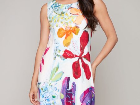 A Smattering of Spring sleeveless dress with flounce hemline For Sale