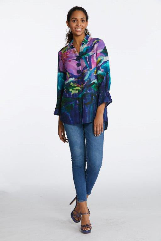 Hibiscus at Night Blouse Online Sale