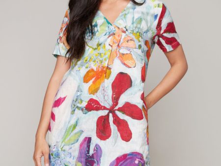 A Smattering of Spring v-neck short sleeve dress Cheap