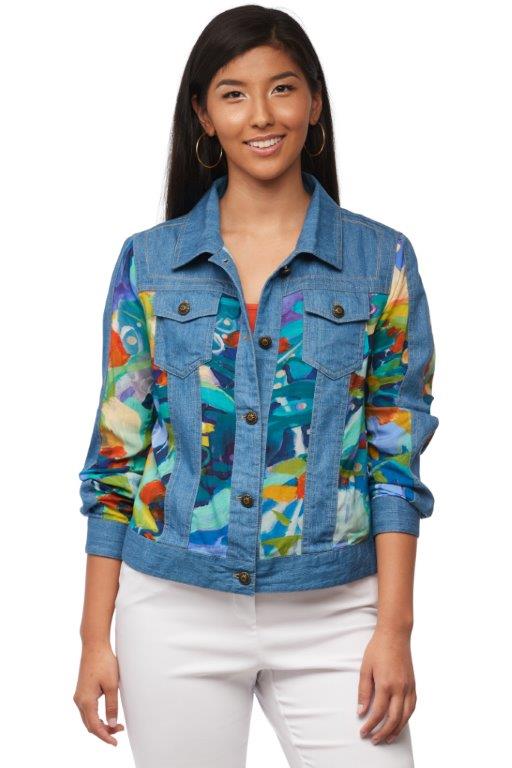 Loving the Land Patchwork Jean Jacket Hot on Sale