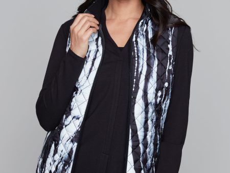 Breezy Black & White quilted vest Online Hot Sale