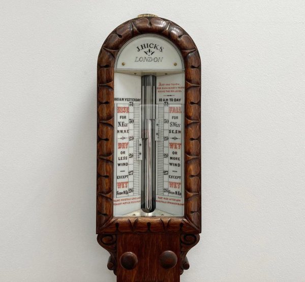 Victorian Carved Oak Admiral Fitzroy Storm Barometer by J Hicks of London For Cheap