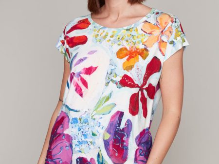 A Smattering of Spring pop-over short sleeve top Hot on Sale