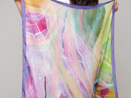 Bird of Paradise silk scarf For Cheap