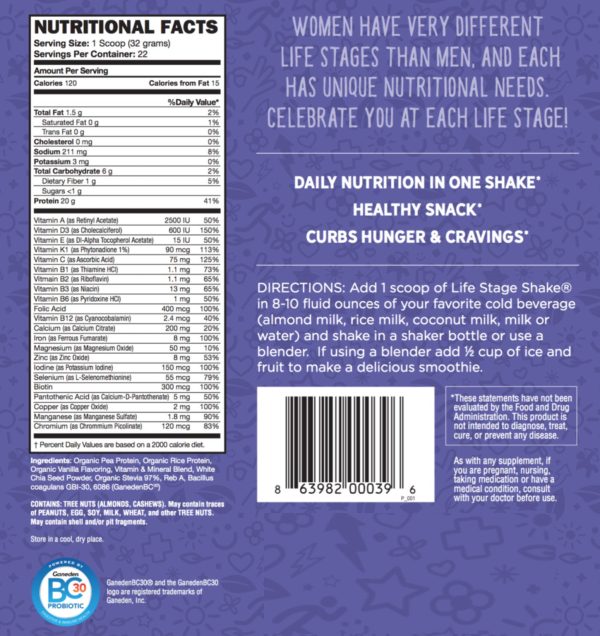 Life Stage Shake™ MENOPAUSE & BEYOND, 1.5 lbs. 22 servings Online Sale