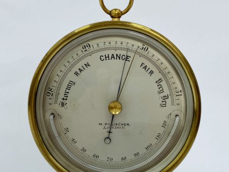 Mid Victorian Aneroid Barometer by M Pillischer of Bond Street, London Online Hot Sale