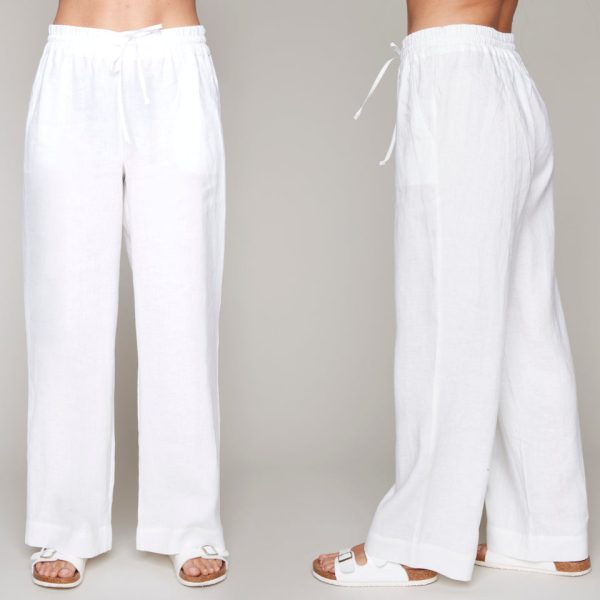 Basics linen pull-on pants For Cheap