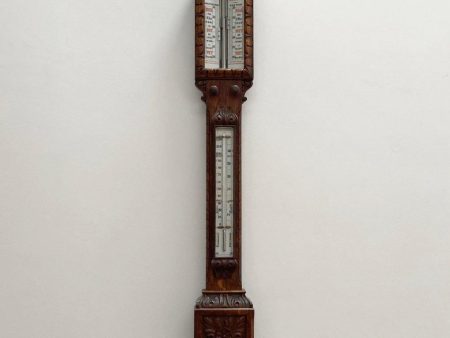 Victorian Carved Oak Admiral Fitzroy Storm Barometer by J Hicks of London For Cheap