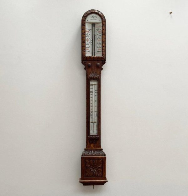 Victorian Carved Oak Admiral Fitzroy Storm Barometer by J Hicks of London For Cheap