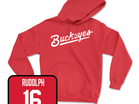 Red Women s Lacrosse Script Hoodie - Audrey Rudolph For Sale