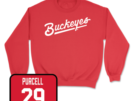 Red Baseball Script Crew - Colin Purcell Hot on Sale