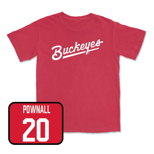 Red Baseball Script Tee - Christian Pownall Online Hot Sale