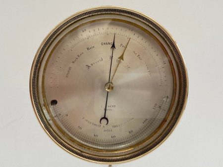 Early Victorian Lucien Vidi Aneroid Barometer by EJ Dent Paris. Hot on Sale