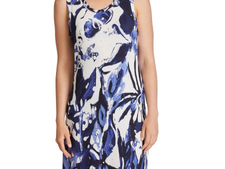 Blue & White: At Lib. sleeveless relaxed fit tank dress For Discount