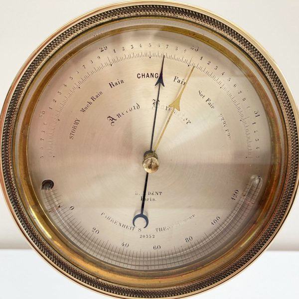 Early Victorian Lucien Vidi Aneroid Barometer by EJ Dent Paris. Hot on Sale