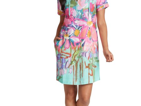 Down by the Ponds Edge short sleeve hoodie dress For Sale