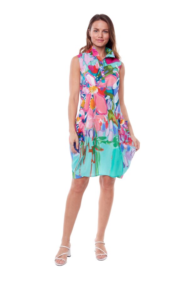 Down by the Ponds Edge sleeveless dress with frill collar Hot on Sale