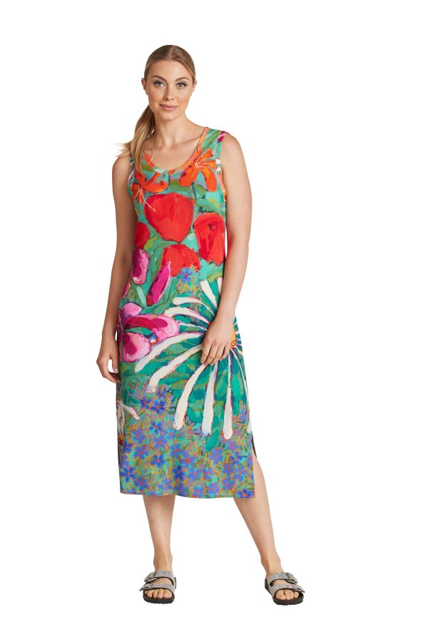 Where Butterflies and Bees Are sleeveless tank dress with side slits For Discount