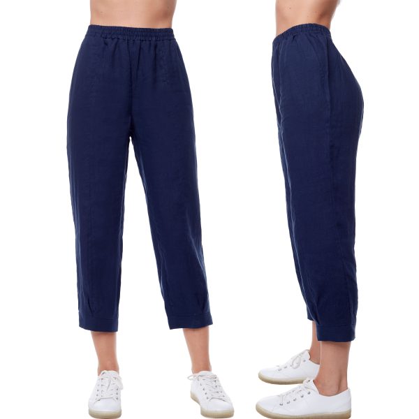 Basics collection elastic waist crop pants Discount